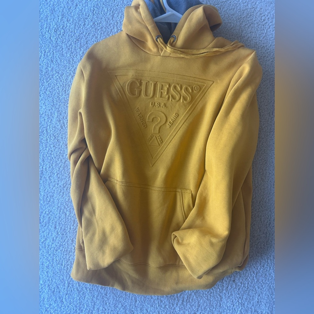 GUESS Men's Yellow Hoodie